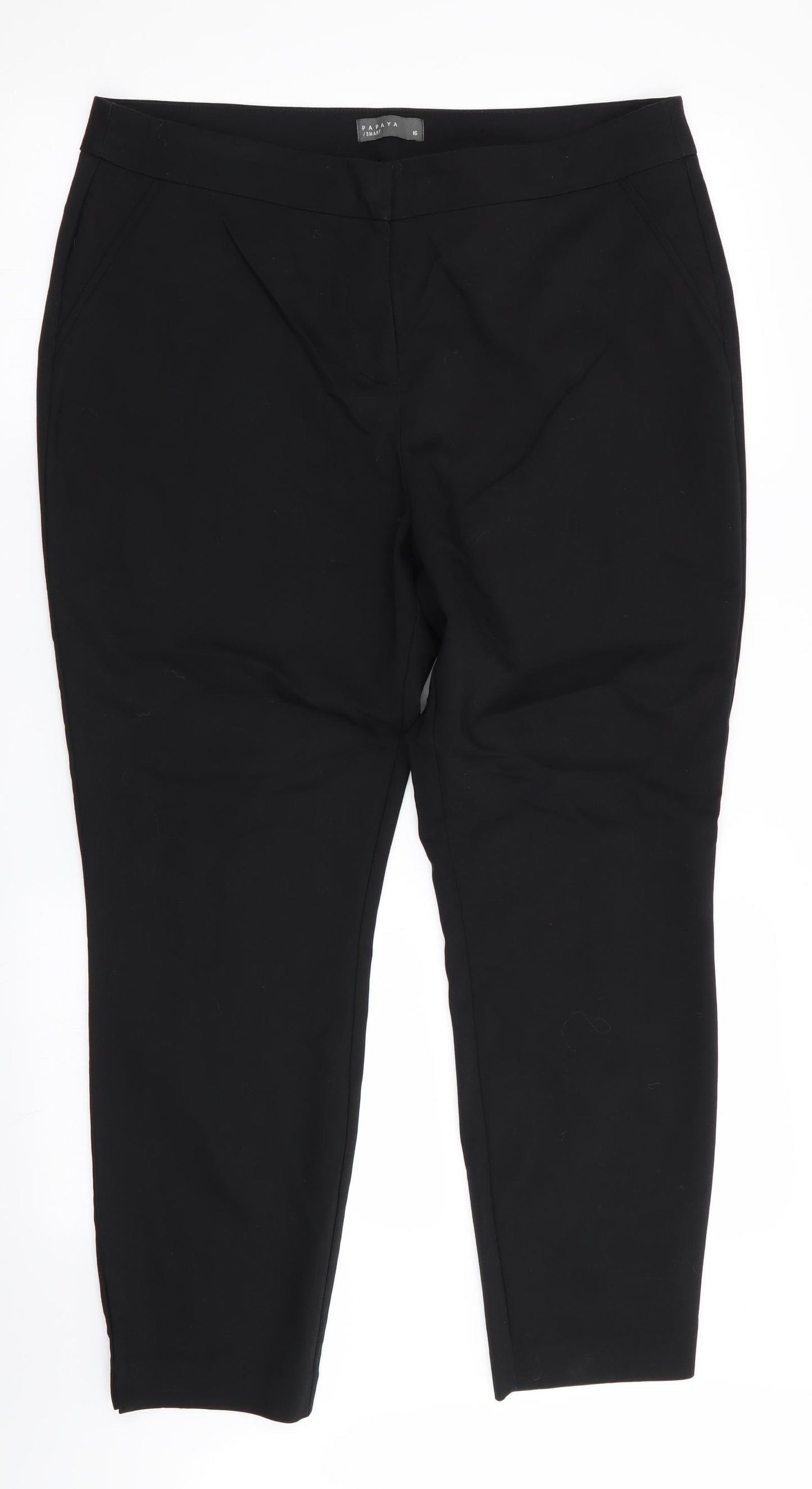Papaya Womens Black   Capri Trousers Size 16 L26 in