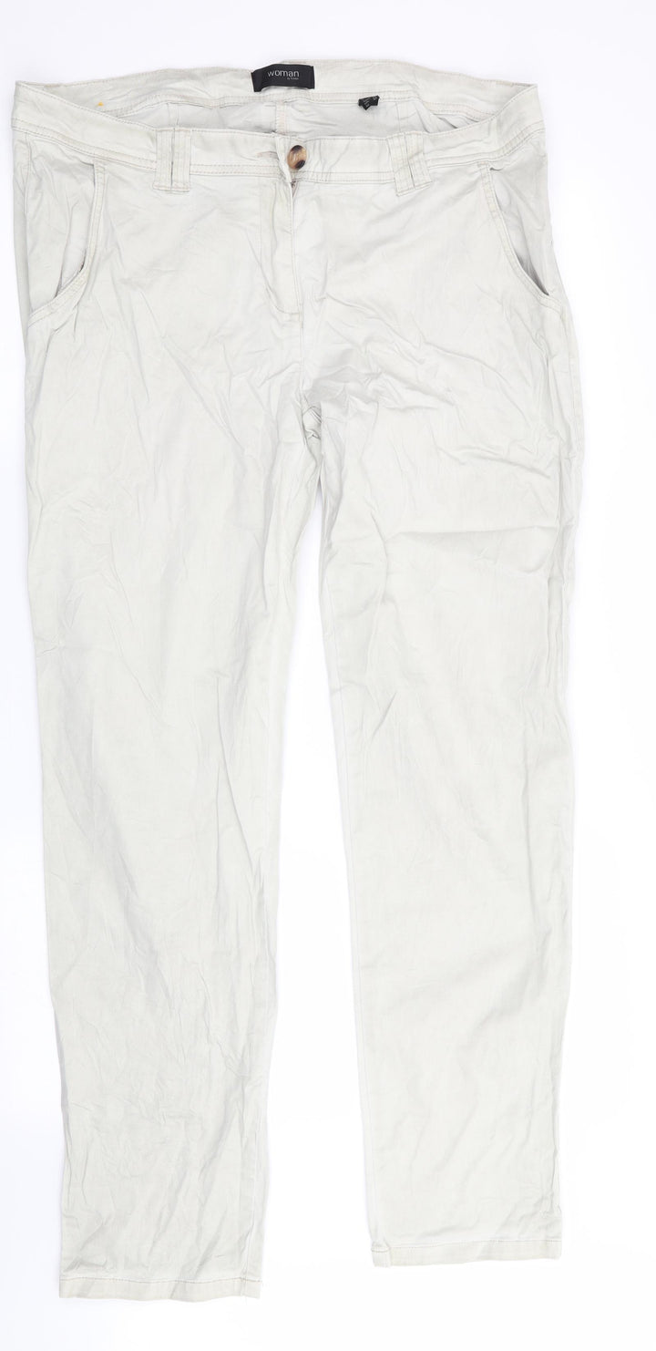 woman by tchibo Womens Green   Chino Trousers Size 14 L32 in