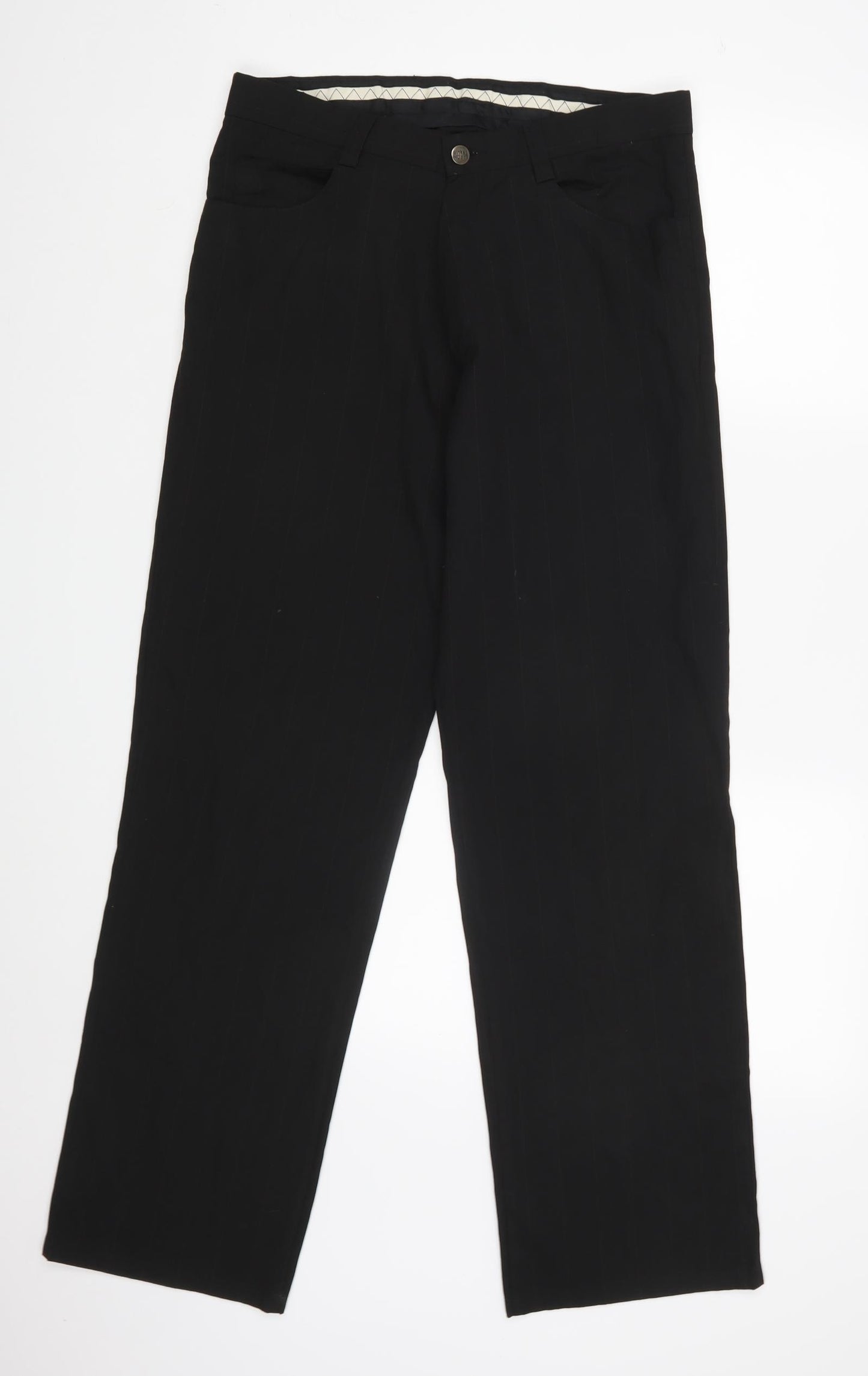 Creon Previs Womens Black Striped  Dress Pants Trousers Size 32 L31 in