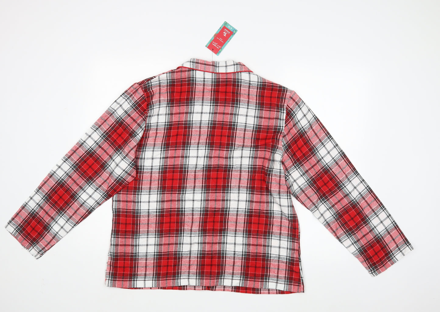TU Womens Red Check  Top Pyjama Top Size 16