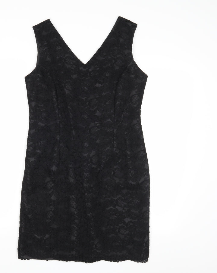 BHS Womens Black Floral A-Line Size 12