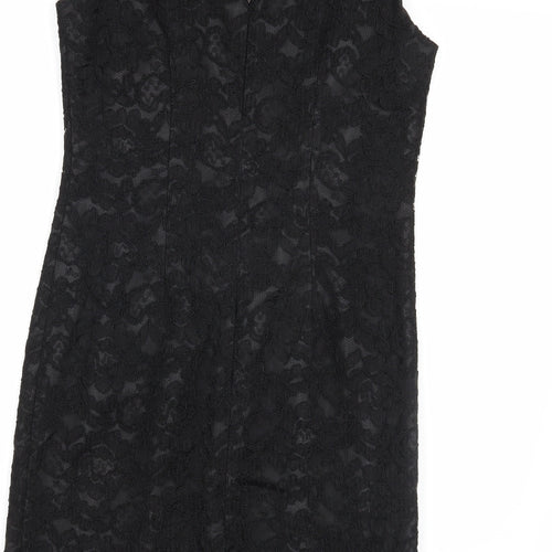BHS Womens Black Floral  A-Line  Size 12