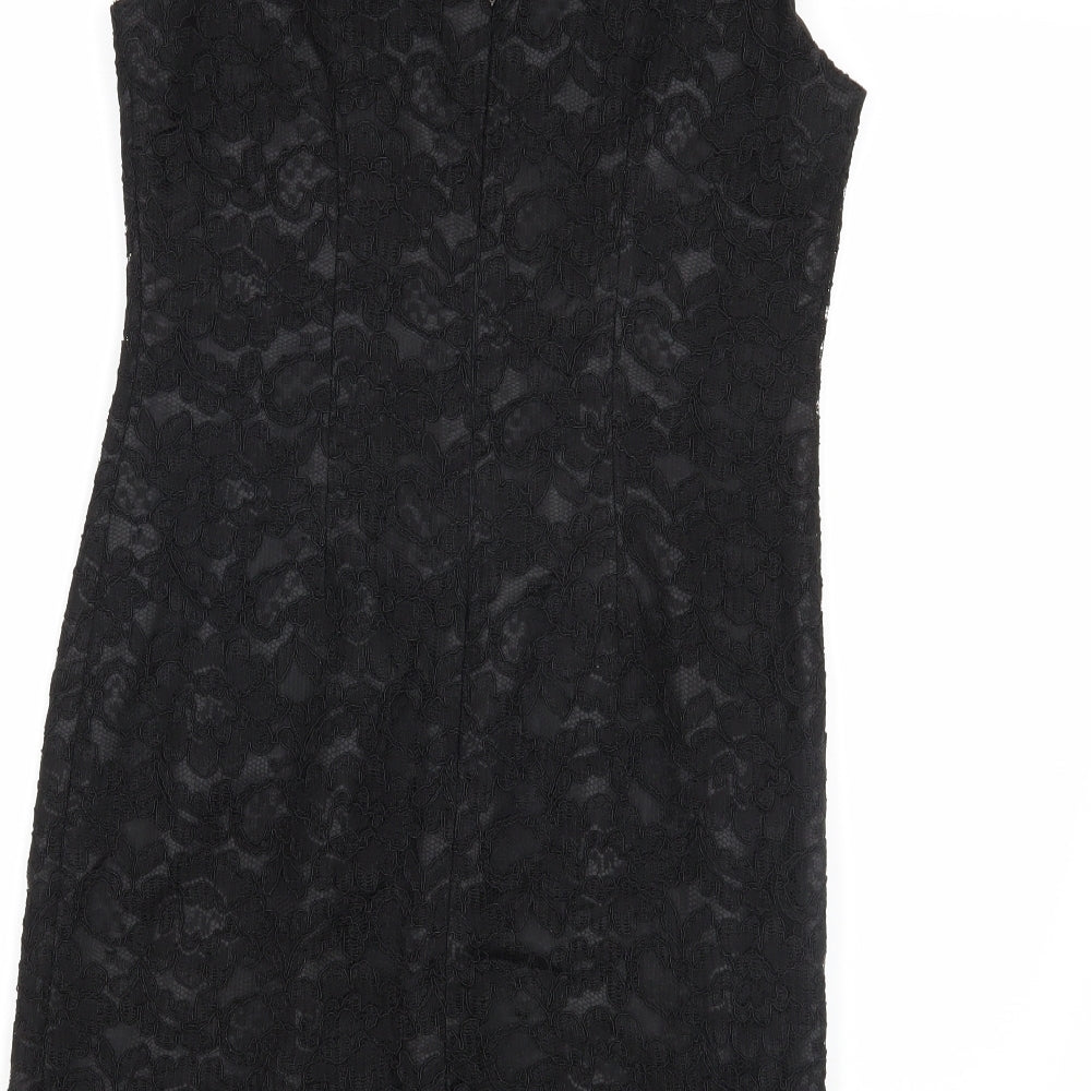 BHS Womens Black Floral  A-Line  Size 12