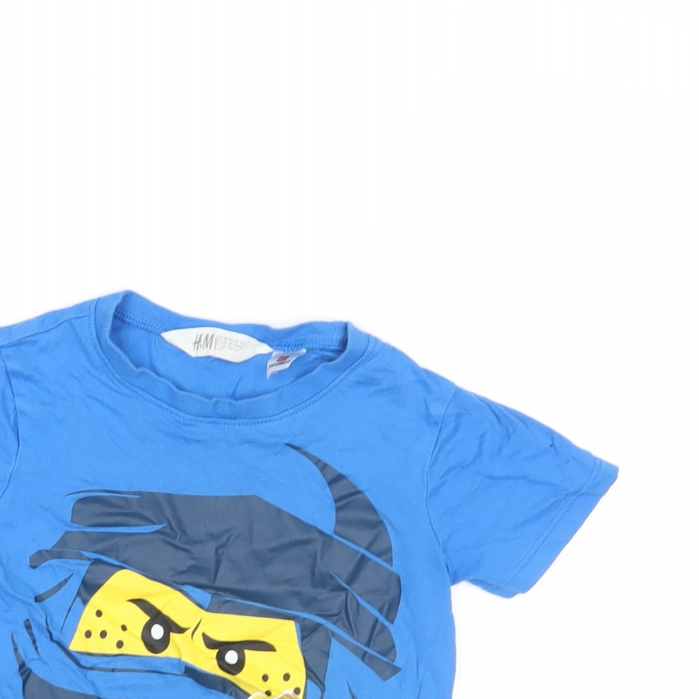 H&M Girls Blue   Basic Polo Size 2-3 Years  - Lego