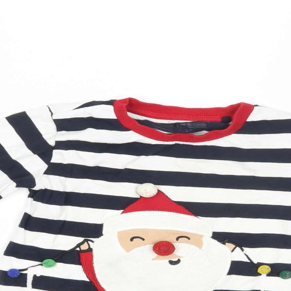 NEXT Boys Blue Striped  Basic Dress Shirt Size 3-4 Years  - Santa