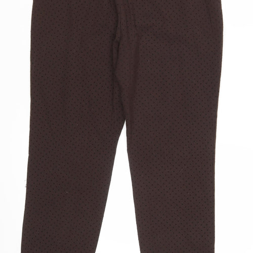 Zara Womens Brown Polka Dot  Trousers  Size 12 L28 in
