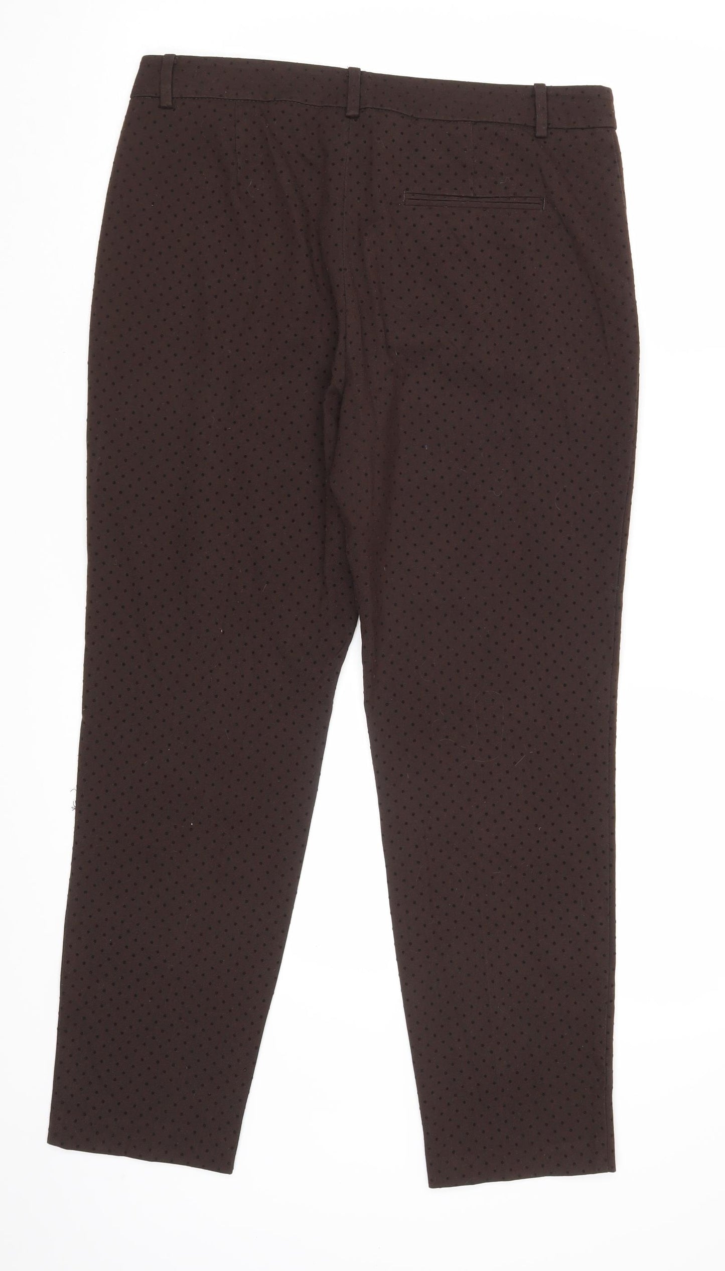 Zara Womens Brown Polka Dot  Trousers  Size 12 L28 in