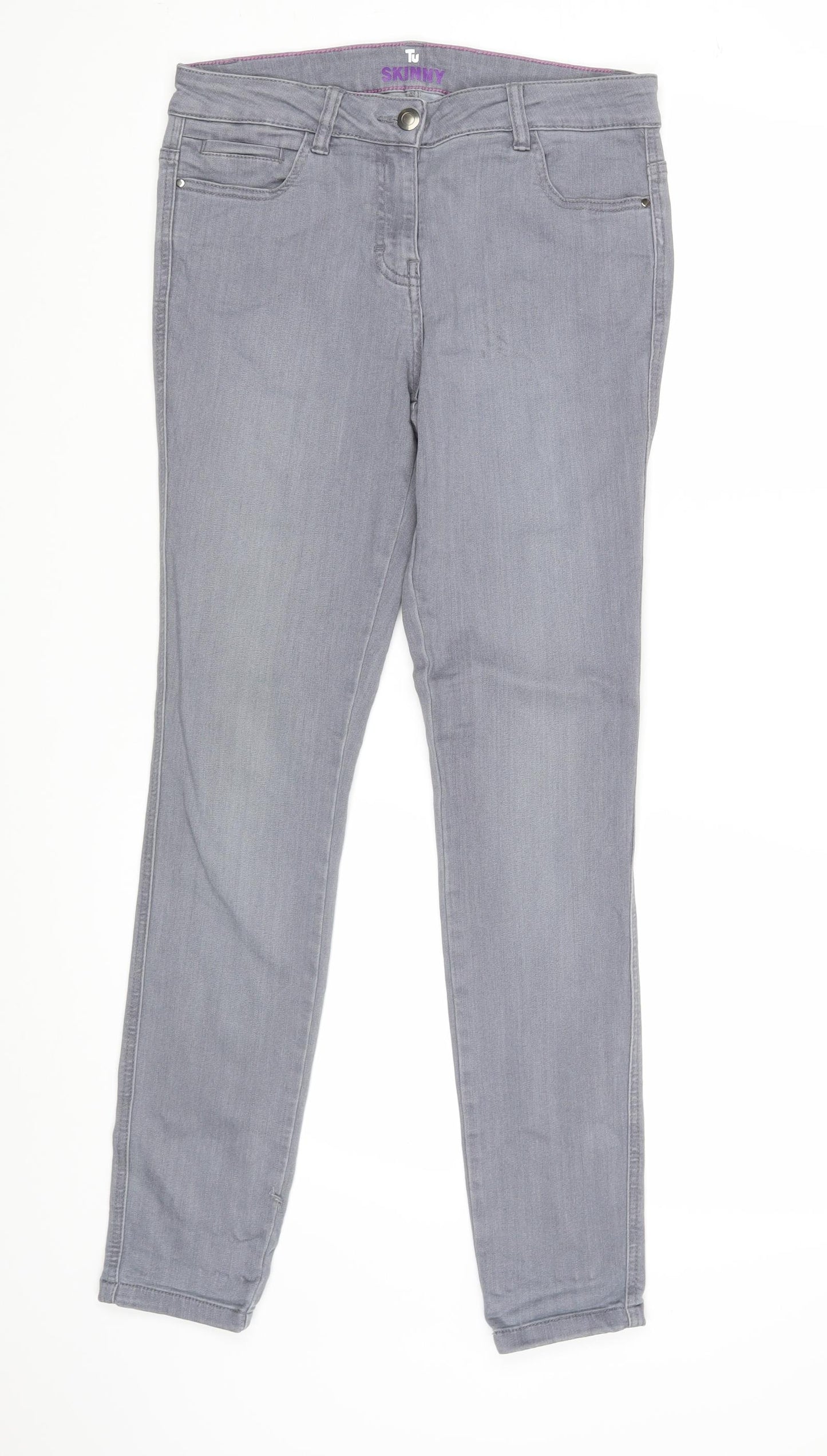 TU Womens Grey   Skinny Jeans Size 12 L29 in