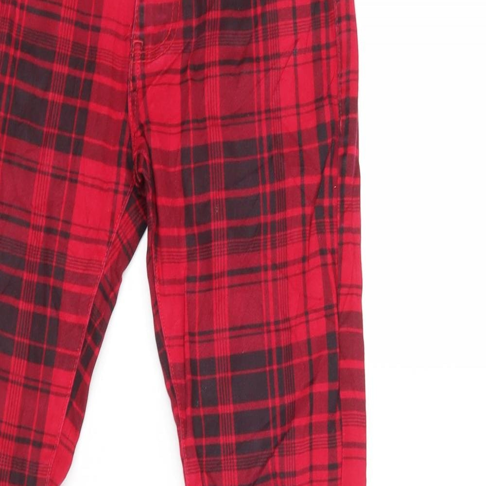 G-Smack Womens Red Check  Trousers  Size 10 L31 in