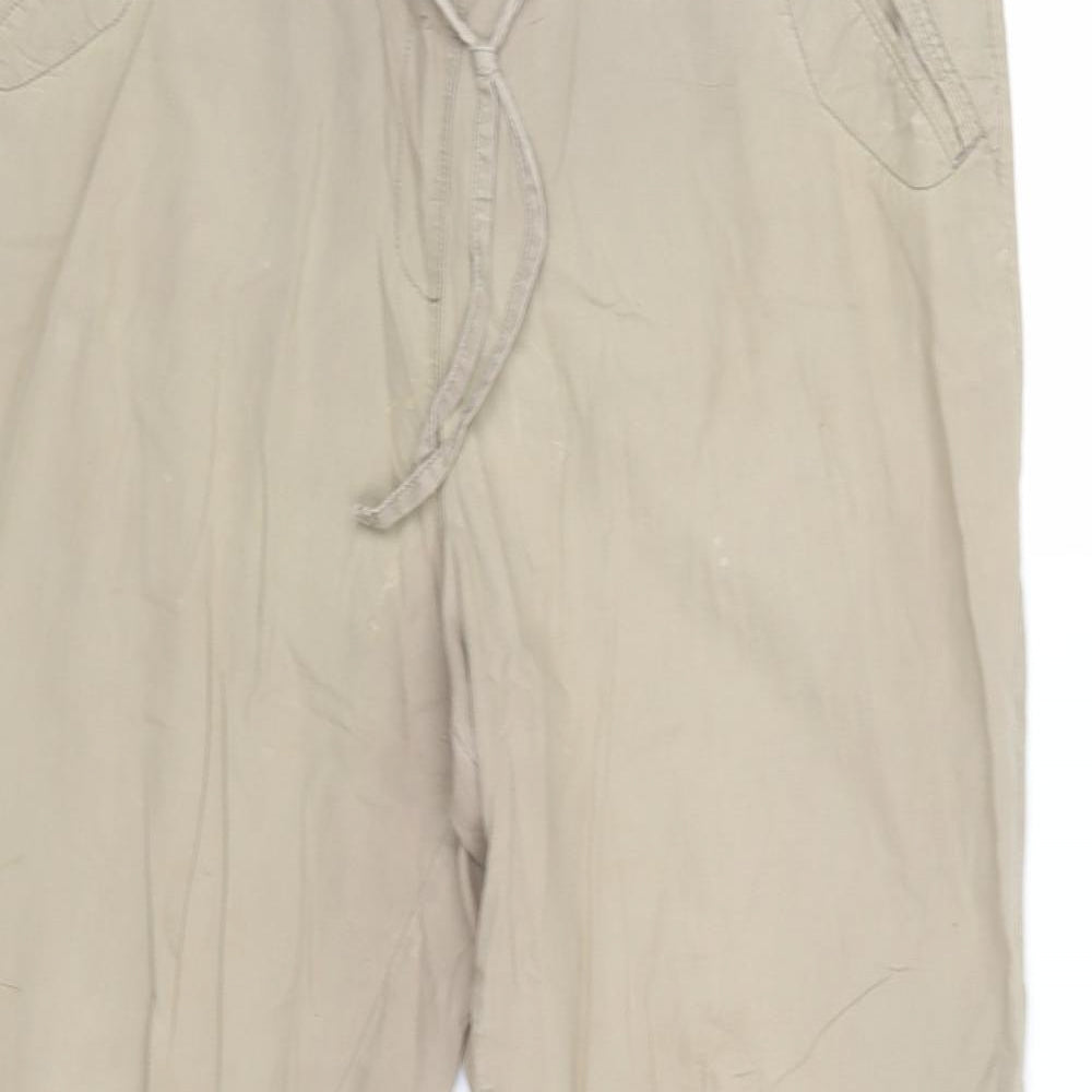 M&S Womens Beige   Cargo Trousers Size 16 L27 in