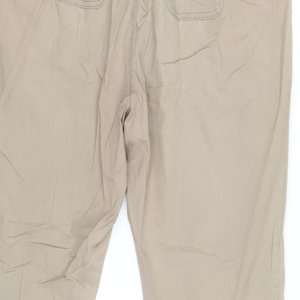 M&S Womens Beige   Cargo Trousers Size 16 L27 in