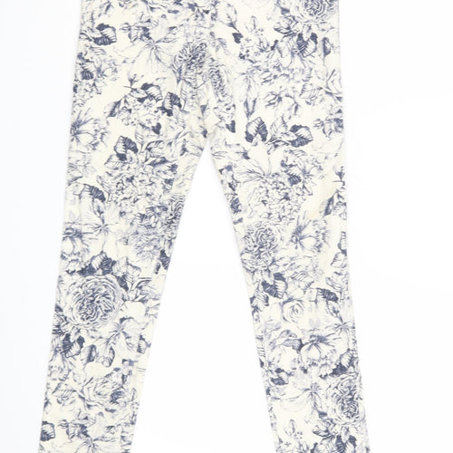 H&M Womens White Floral  Jegging Jeans Size 8 L29 in