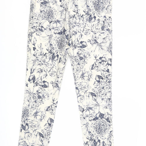 H&M Womens White Floral  Jegging Jeans Size 8 L29 in