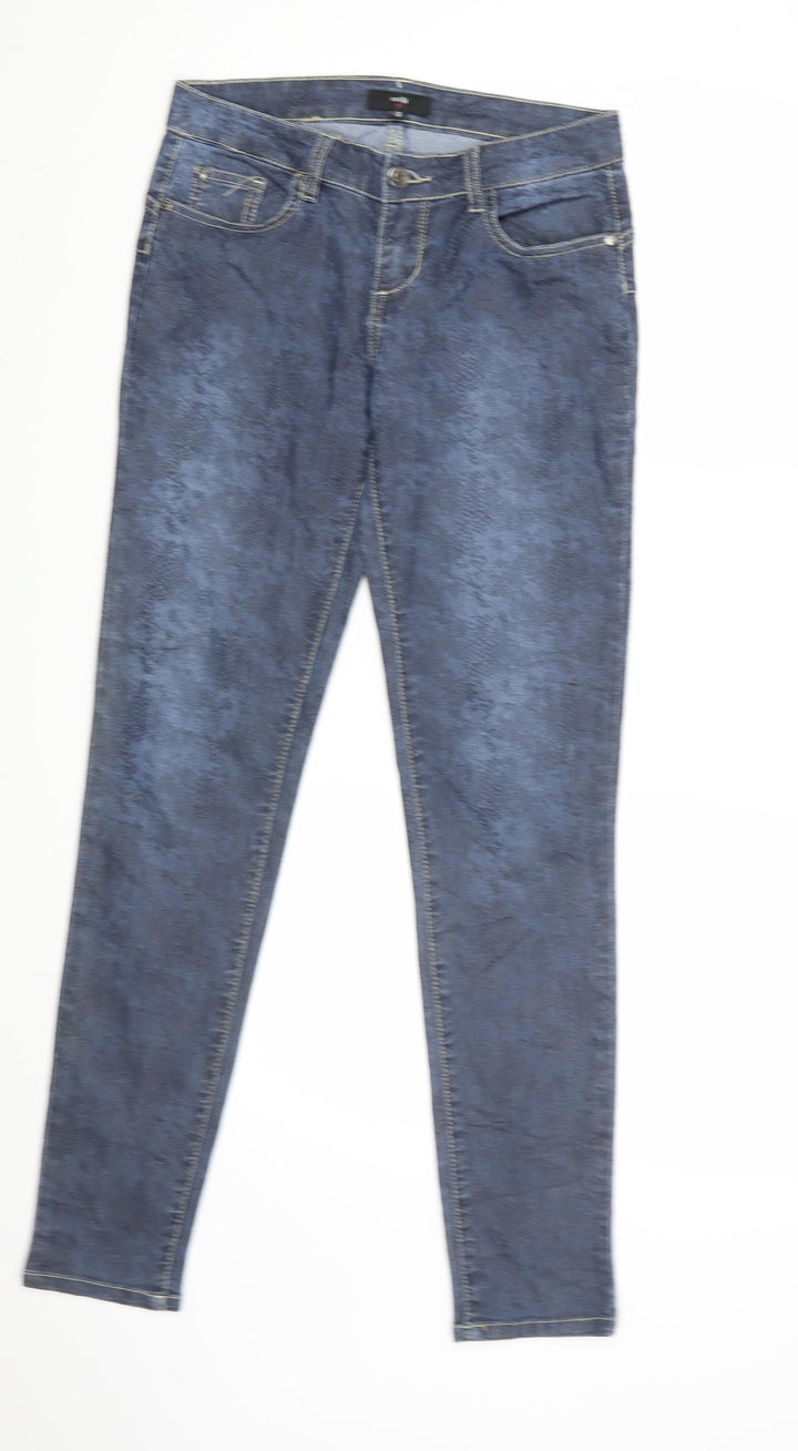Oodji Womens Blue Animal Print  Skinny Jeans Size 8 L30 in