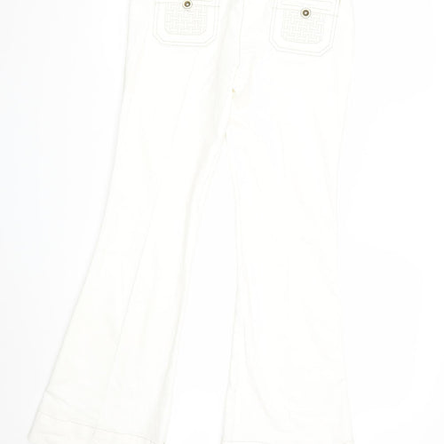NEXT Womens White   Trousers  Size 8 L29 in