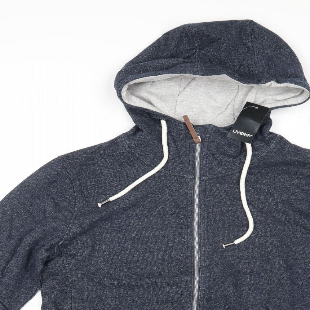 Livergy Mens Blue   Full Zip Hoodie Size L