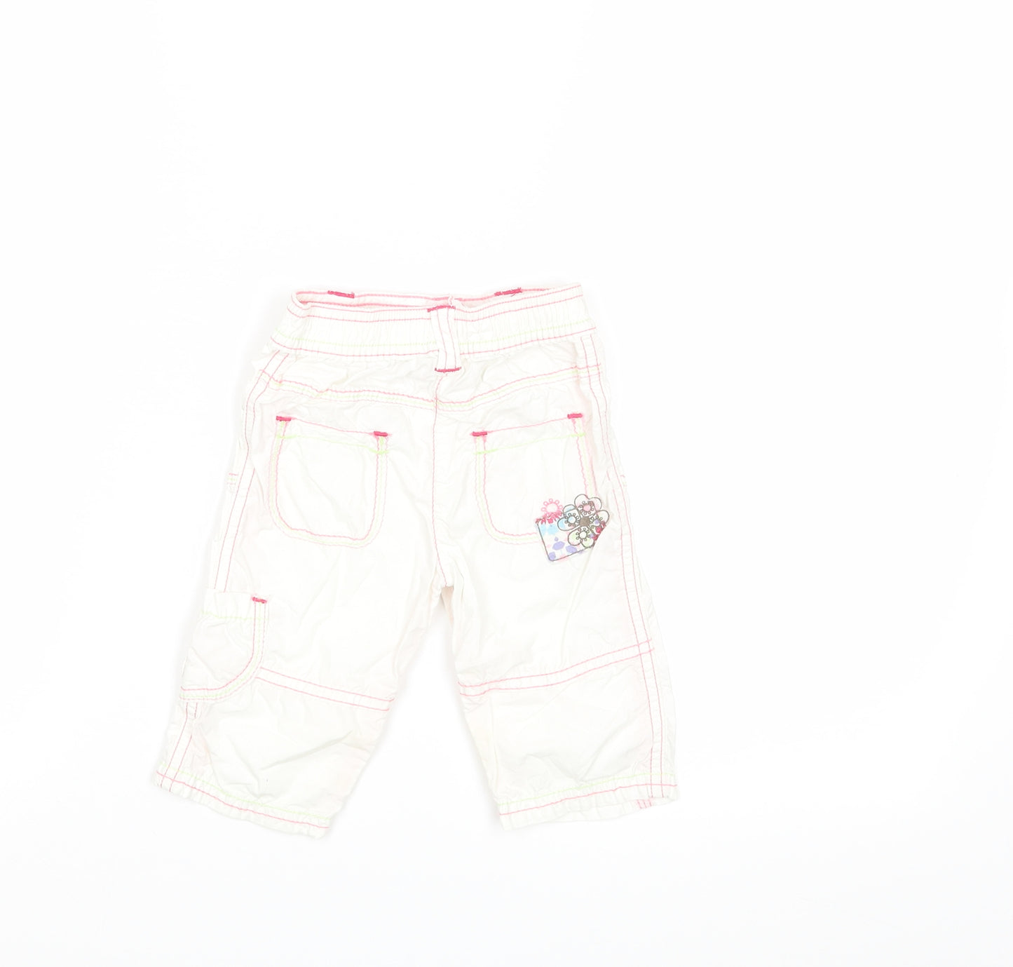 M&S Baby White   Cargo Trousers Size 3-6 Months