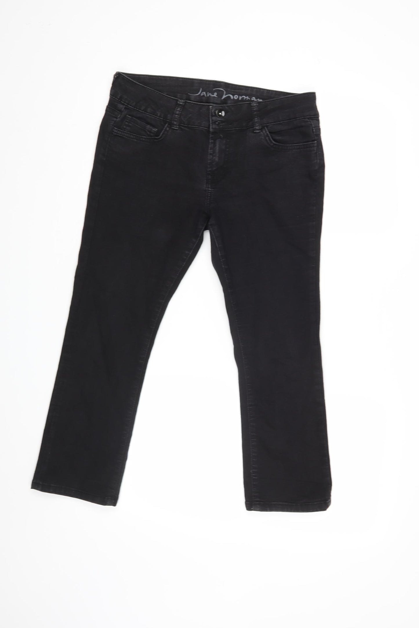 Jane Norman Womens Black   Cropped Jeans Size 12 L23 in