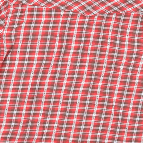 Lucky Brand Womens Red Check  Basic Button-Up Size M