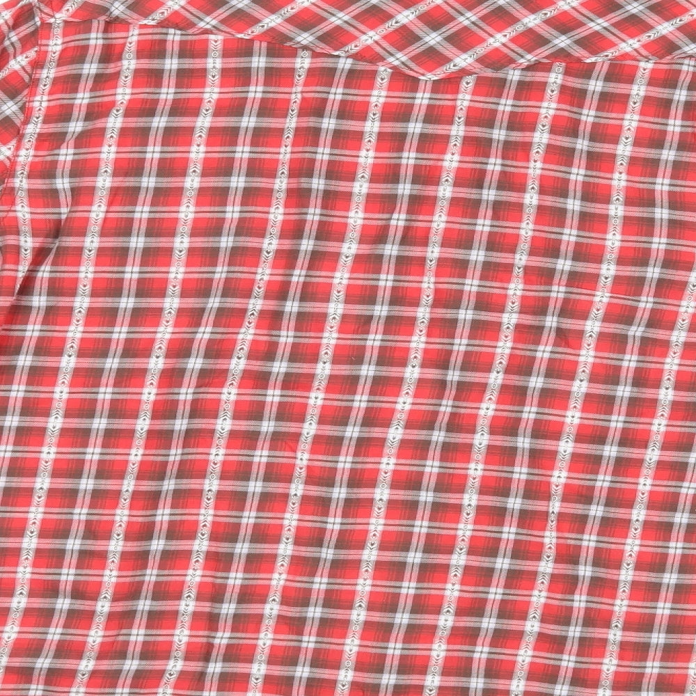 Lucky Brand Womens Red Check  Basic Button-Up Size M