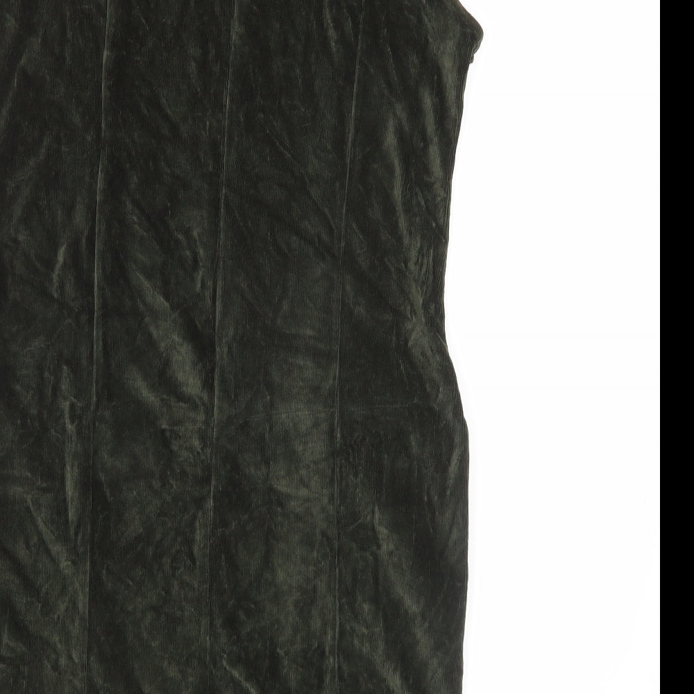M&Co Womens Green  Corduroy A-Line  Size 10