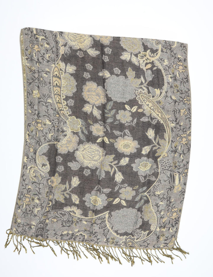 Preworn Womens Brown Floral Scarf