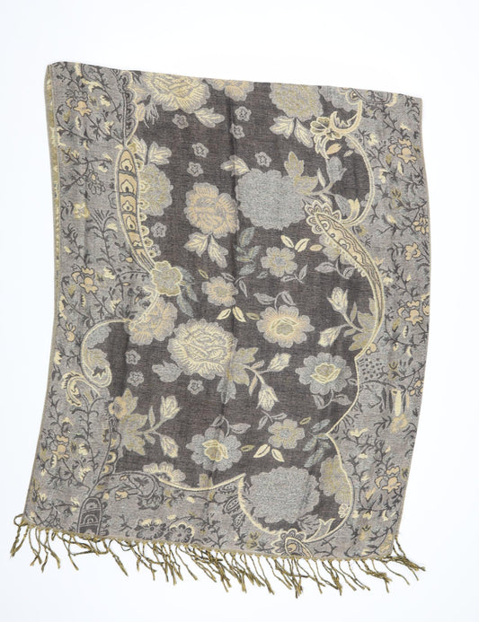 Front view of Preworn women’s brown floral scarf