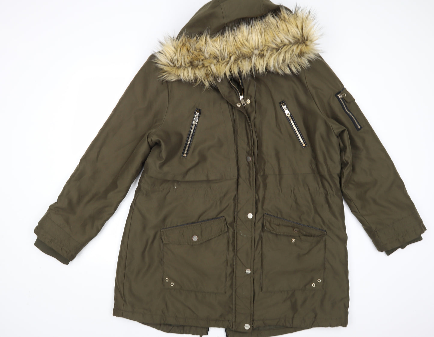 Peacocs Womens Green   Parka Coatigan Size 22
