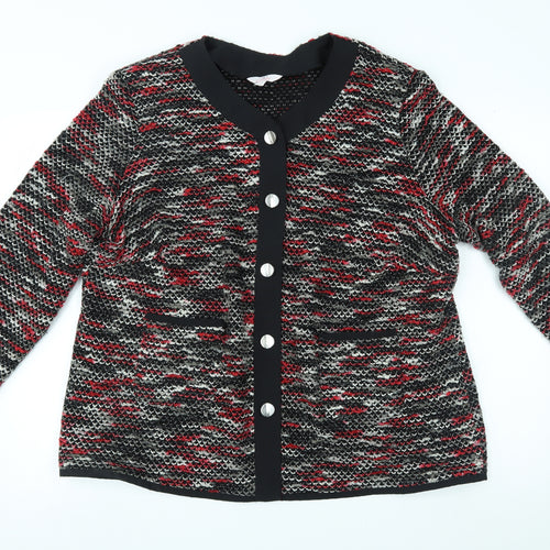 julipa Womens Red Striped  Cardigan Jumper Size 22