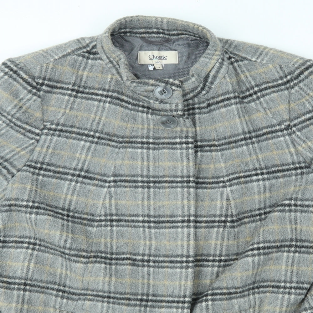 M&S Womens Grey   Overcoat Coat Size 18