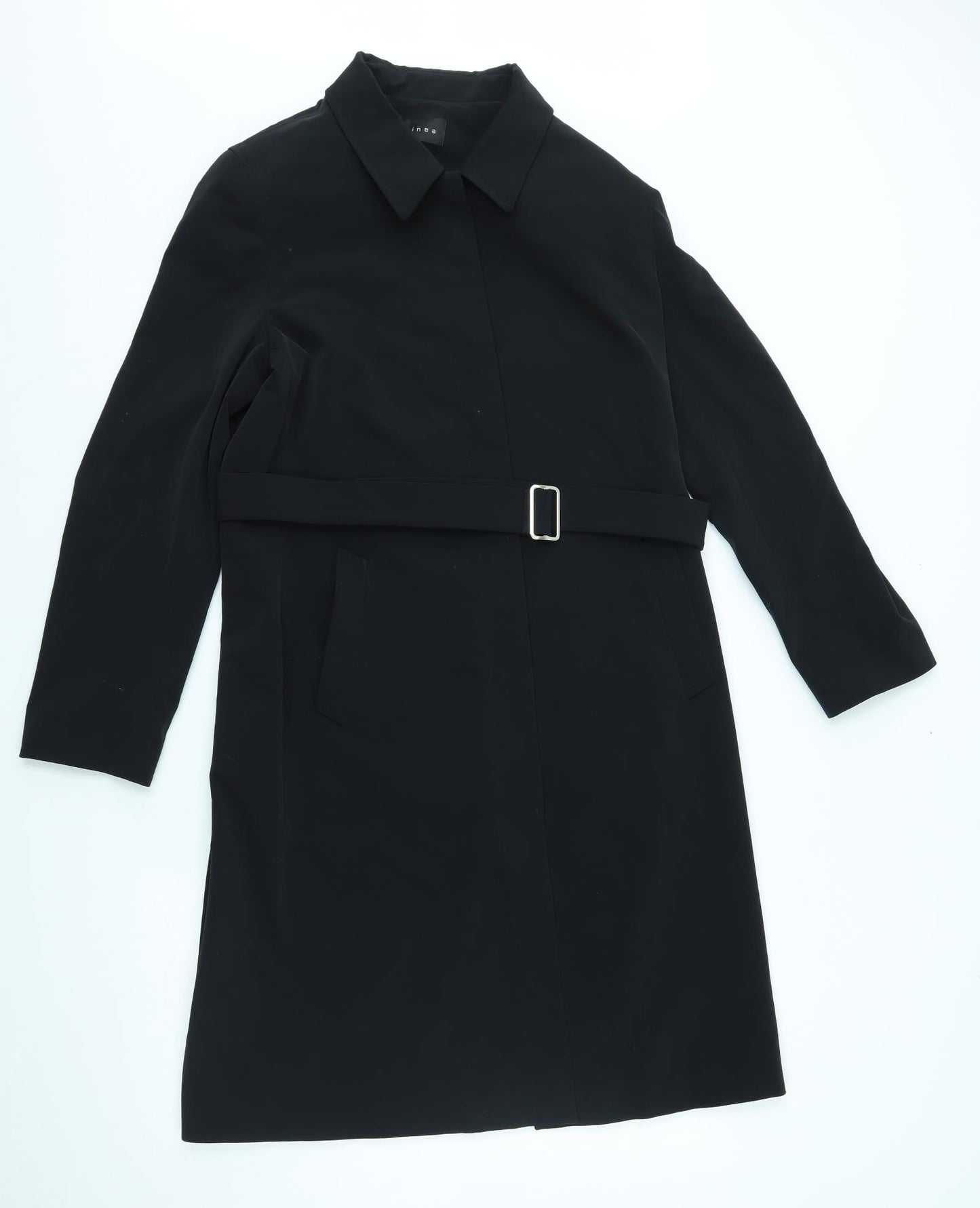 Linea Womens Black   Trench Coat Coat Size 12