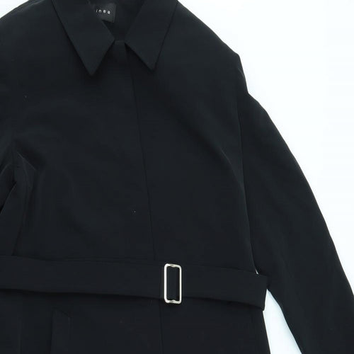 Linea Womens Black   Trench Coat Coat Size 12