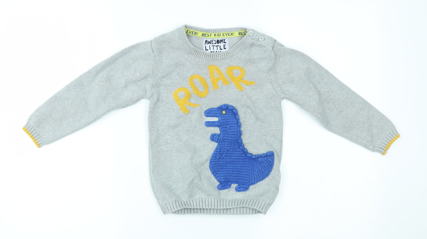 Mothercare Boys Grey   Pullover Jumper Size 4-5 Years