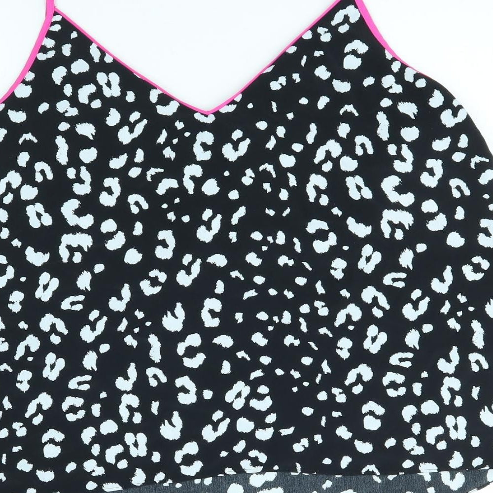 F&F Womens Black Animal Print  Camisole Tank Size 14