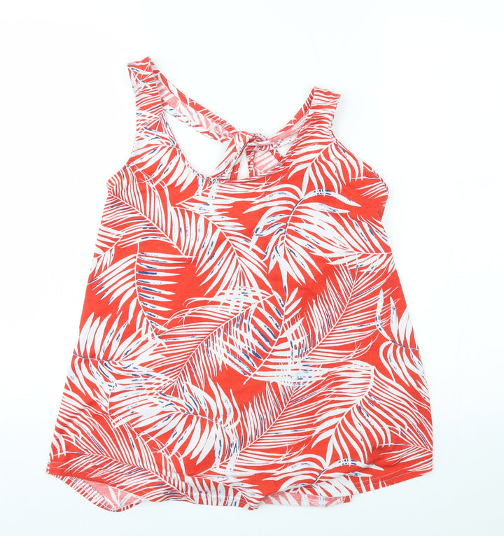 F&F Womens Red Floral Basic Tank Size 12