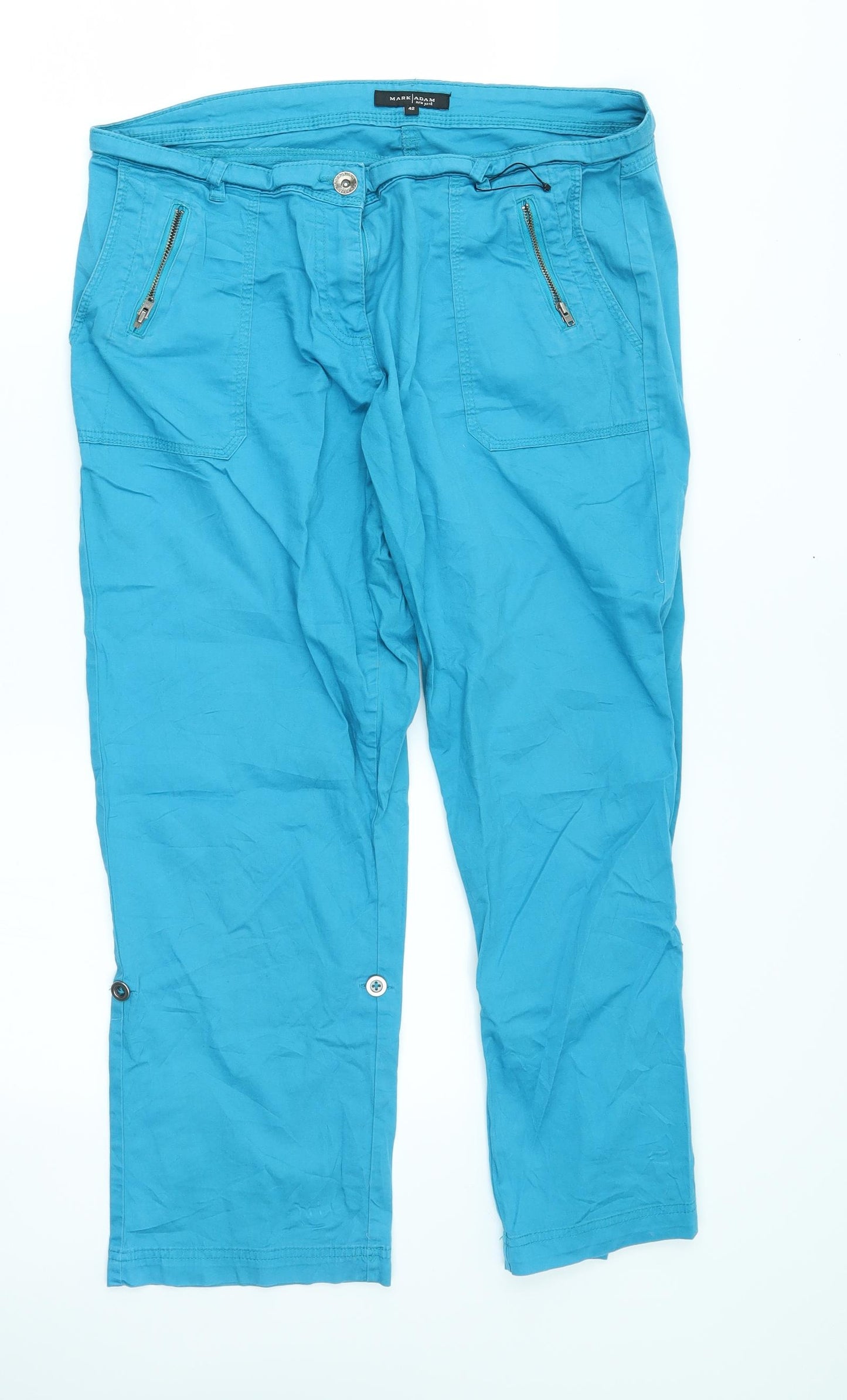 Mark adam Womens Blue   Trousers  Size 12 L20 in - cropped