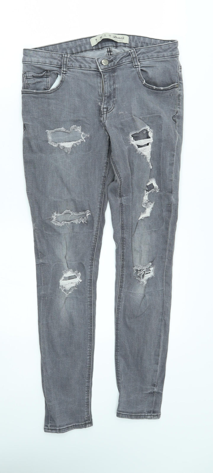 denim co Womens Grey Straight Jeans Size 10 L28 in