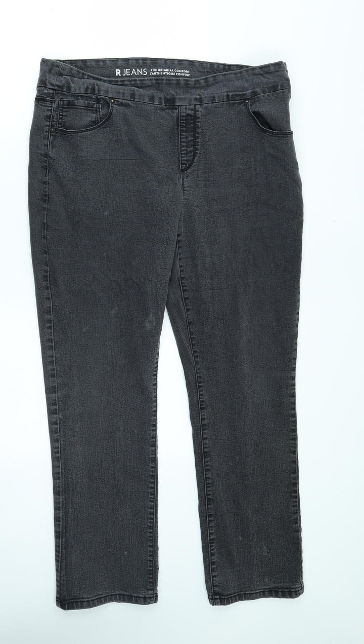 R Jeans Womens Grey Straight Jeans Size 34 in L28 in