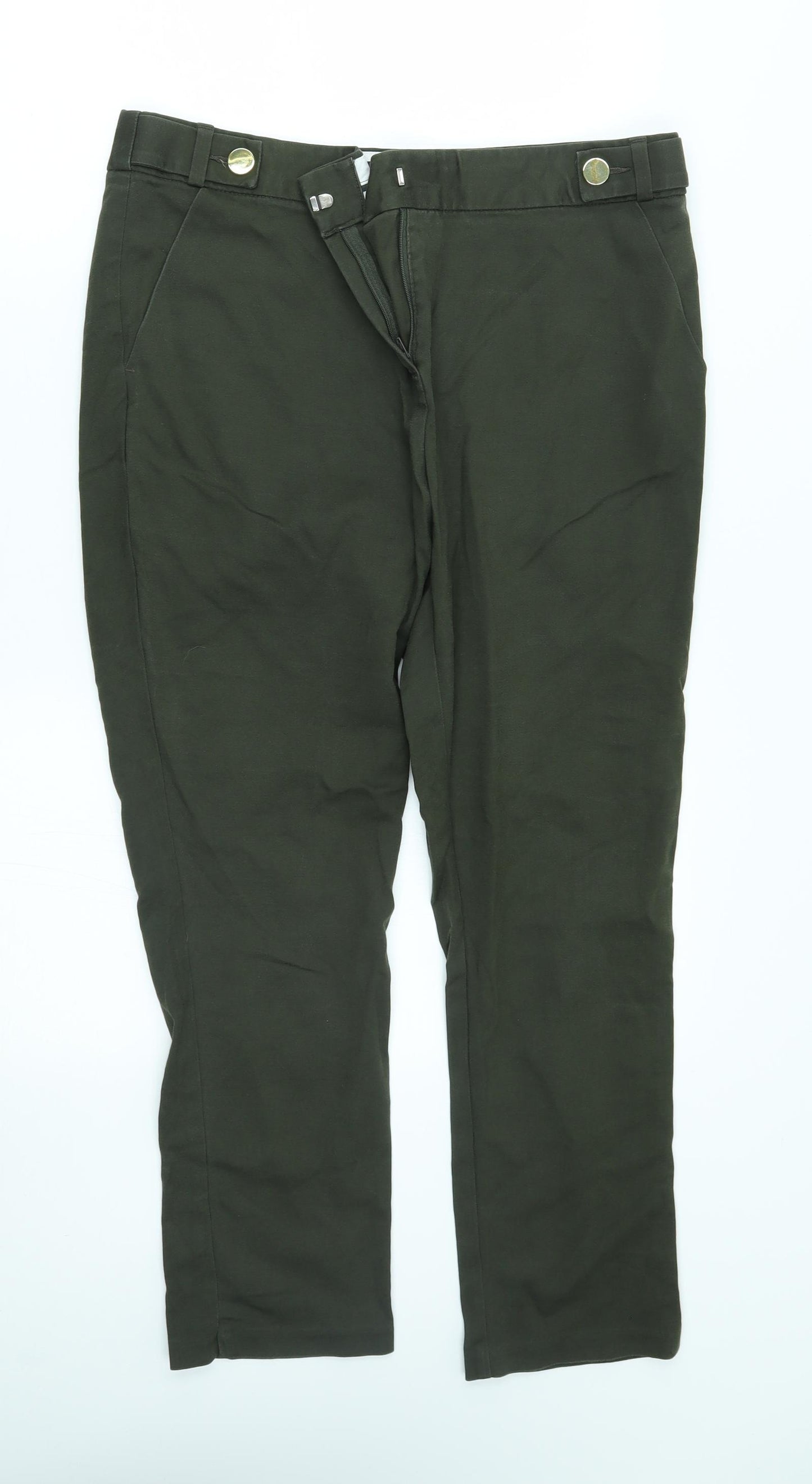F&F Womens Green   Trousers  Size 14 L25 in