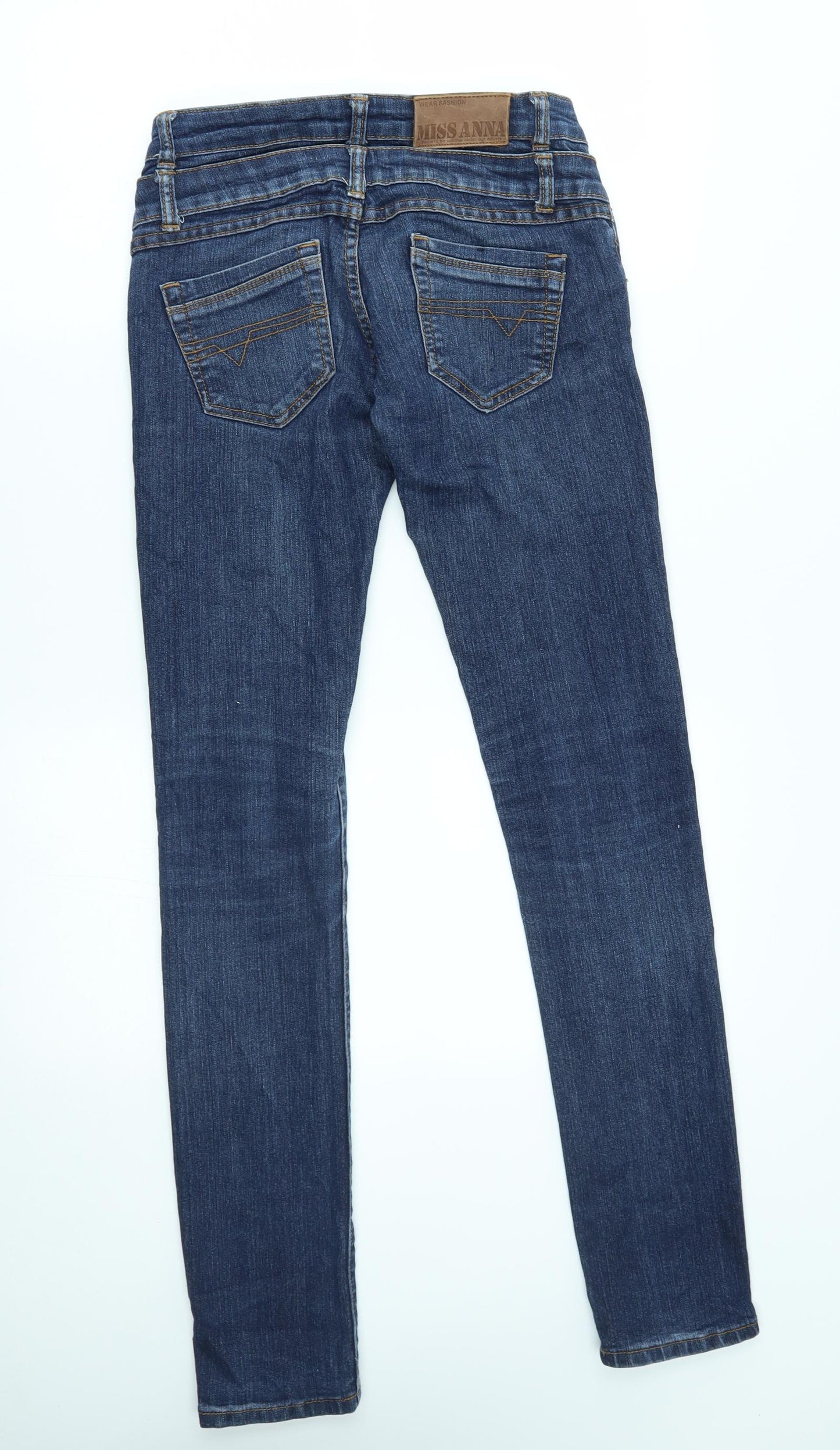 miss anna Womens Blue   Straight Jeans Size 8 L31 in - double jean look