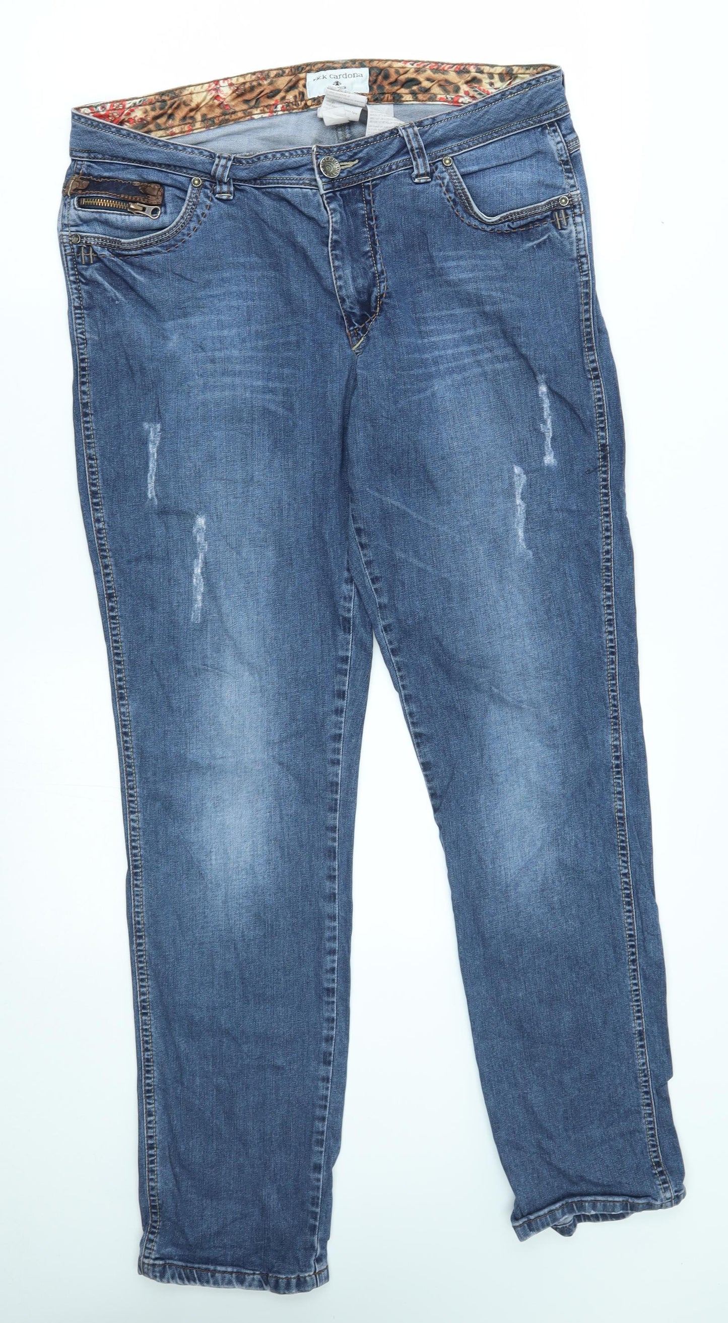 Rick Cardonna Womens Blue   Straight Jeans Size 16 L30 in