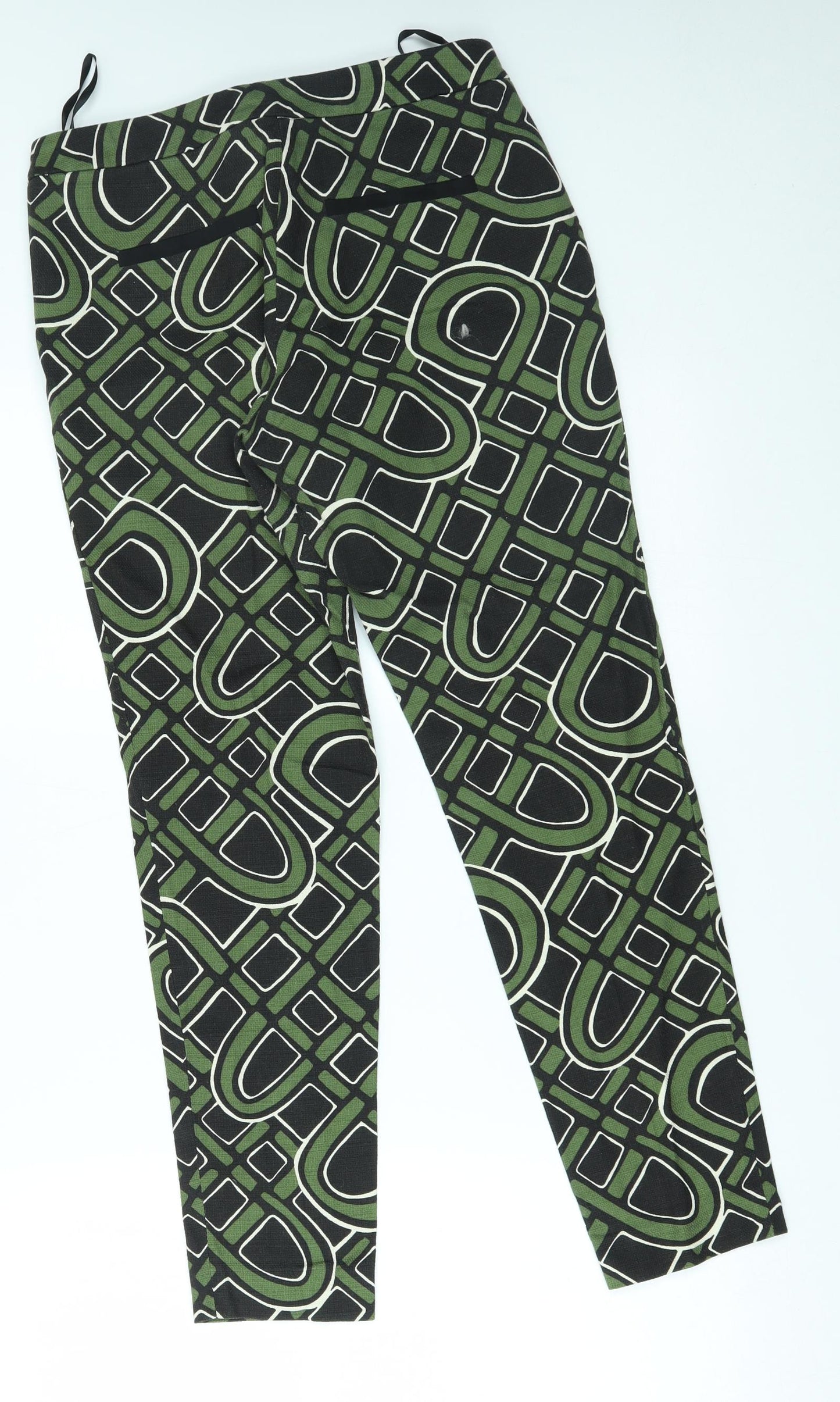 River Island Womens Green Geometric  Trousers  Size 8 L27 in