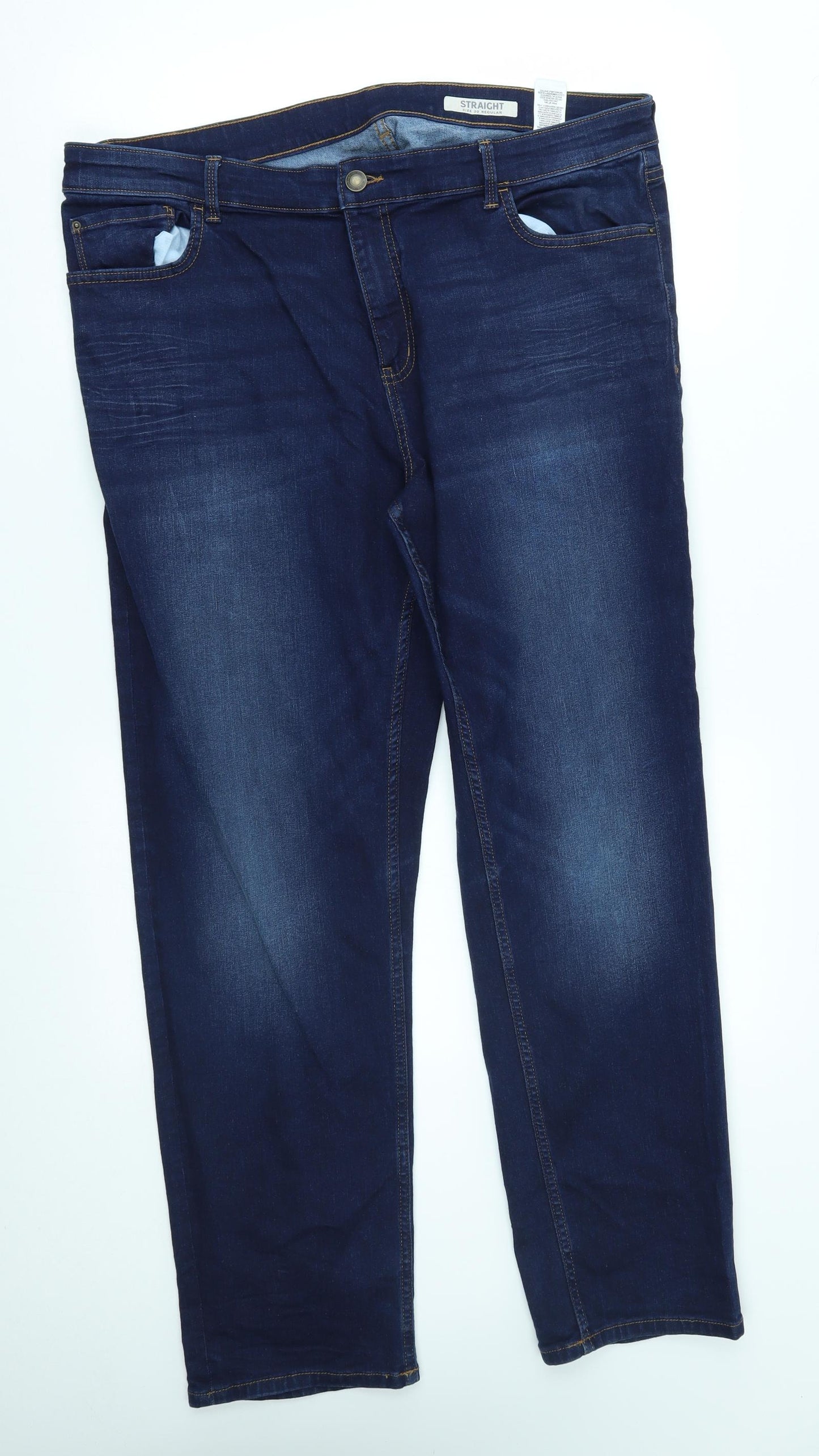 M&S Womens Blue   Straight Jeans Size 20 L30 in