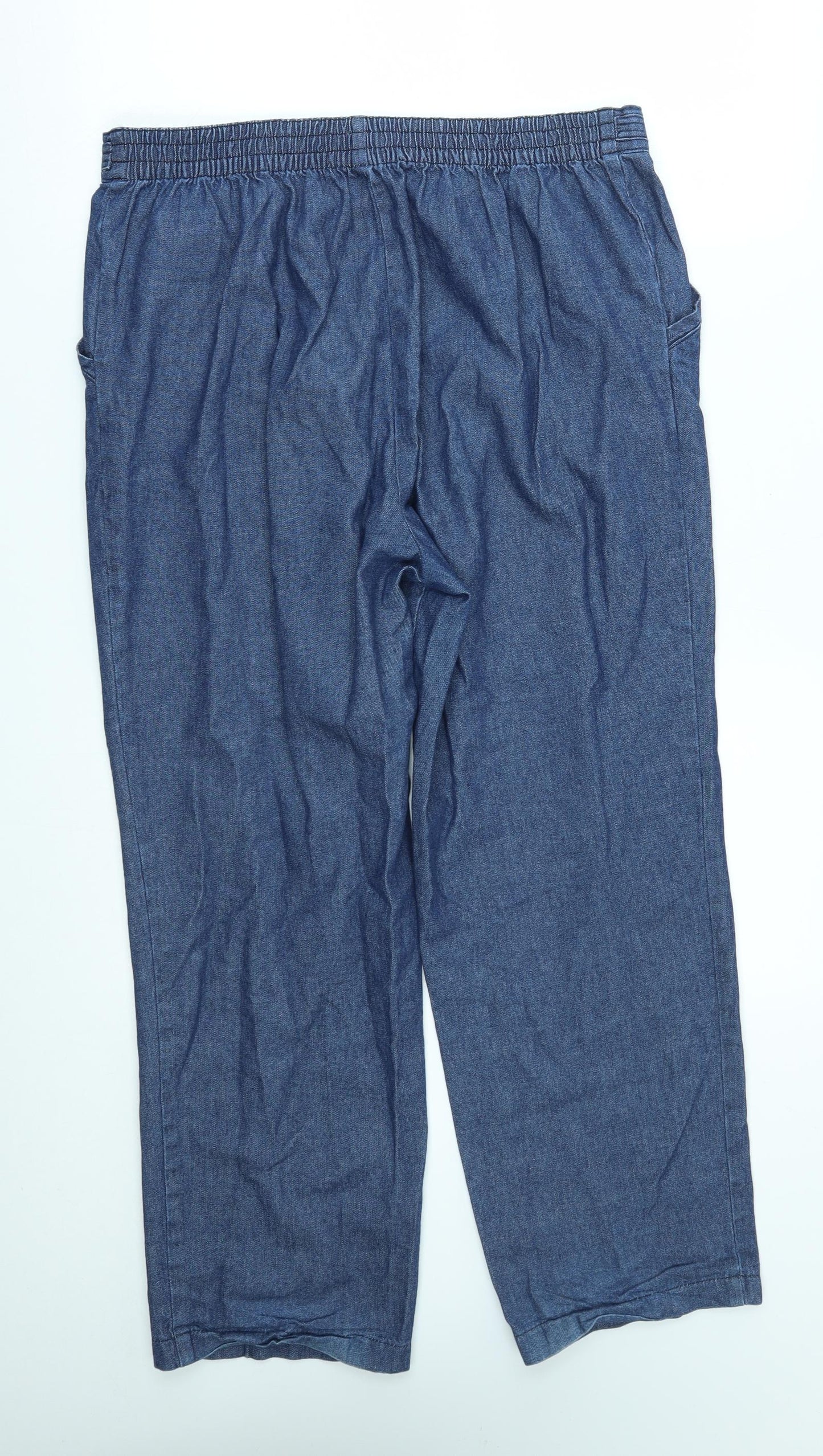 M&S Womens Blue   Capri Jeans Size 14 L26 in