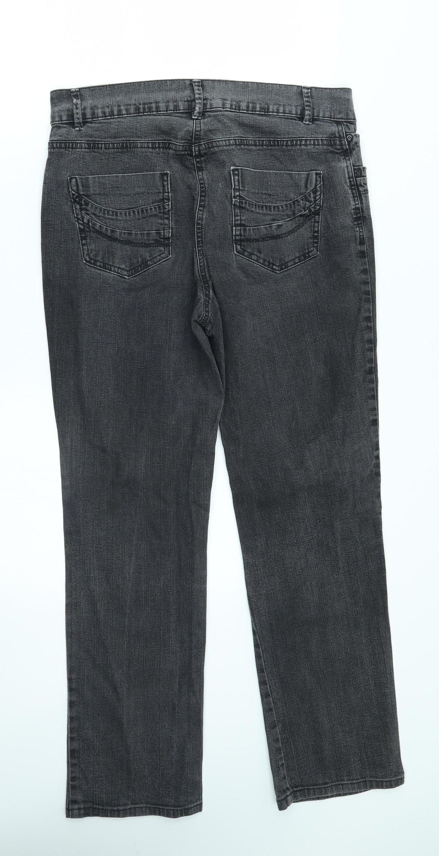 M&S Womens Grey   Straight Jeans Size 12 L27 in