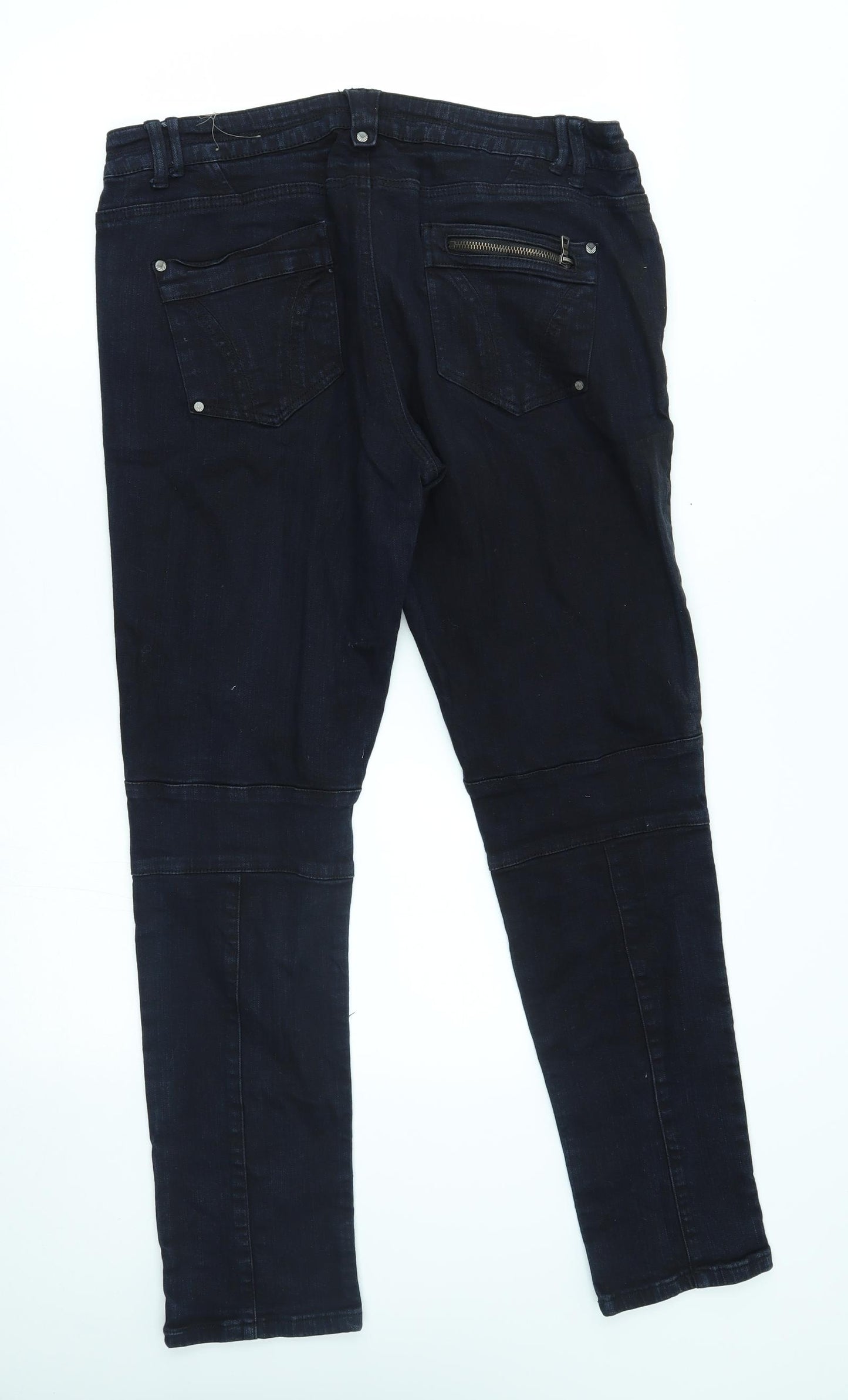 Dorothy Perkins Womens Blue   Straight Jeans Size 16 L28 in - zip pocket