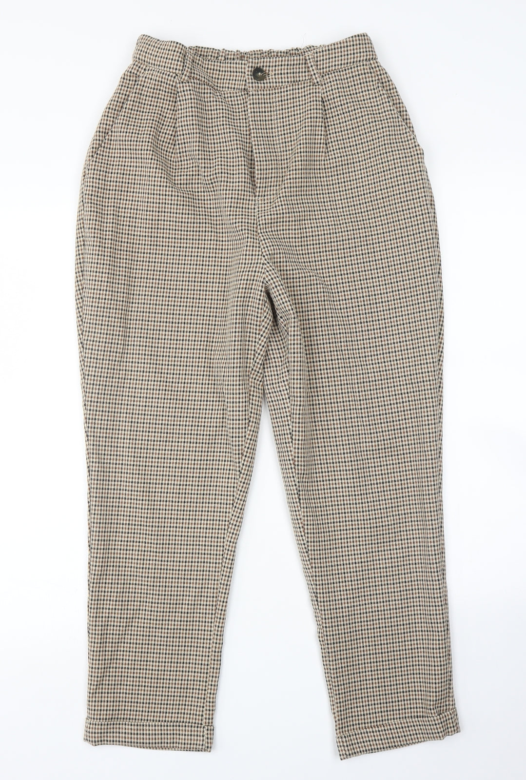 Pull&Bear Womens Brown Houndstooth  Trousers  Size L L25 in