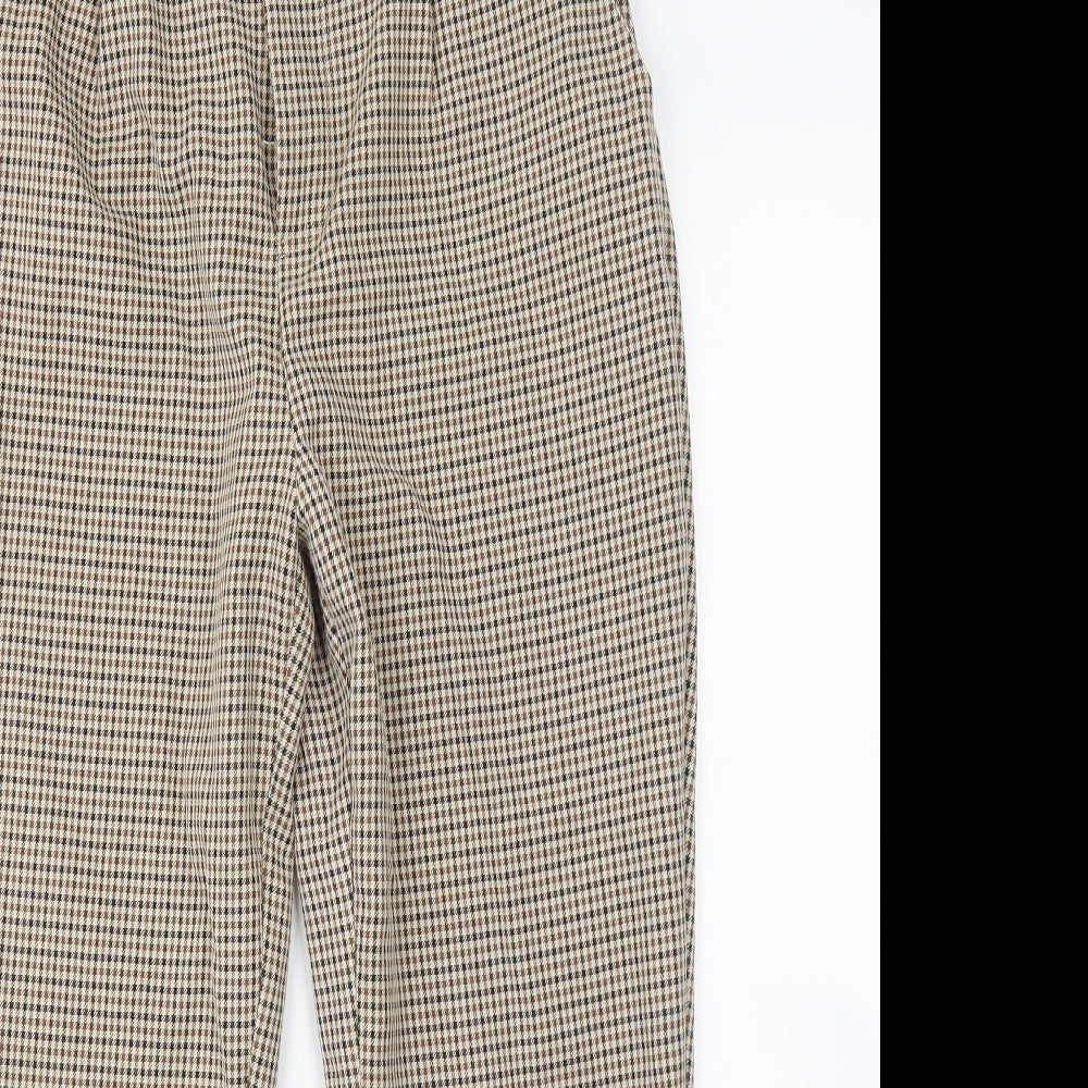 Pull&Bear Womens Brown Houndstooth  Trousers  Size L L25 in