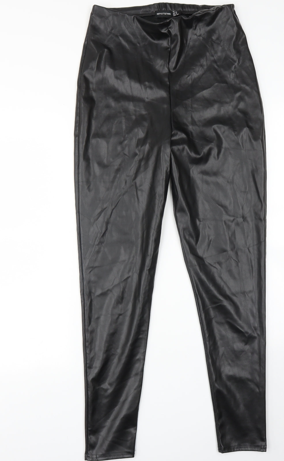 PRETTYLITTLETHING Womens Black   Capri Leggings Size 12 L28 in