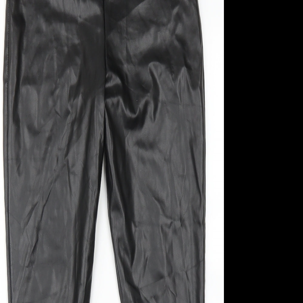 PRETTYLITTLETHING Womens Black   Capri Leggings Size 12 L28 in